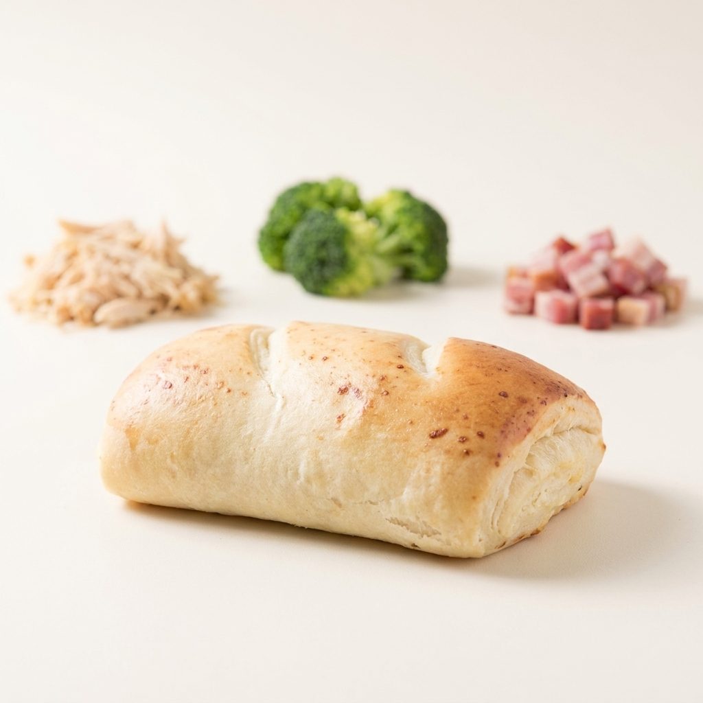 Baguete Folhada de Frango c/ Brócolis e Bacon